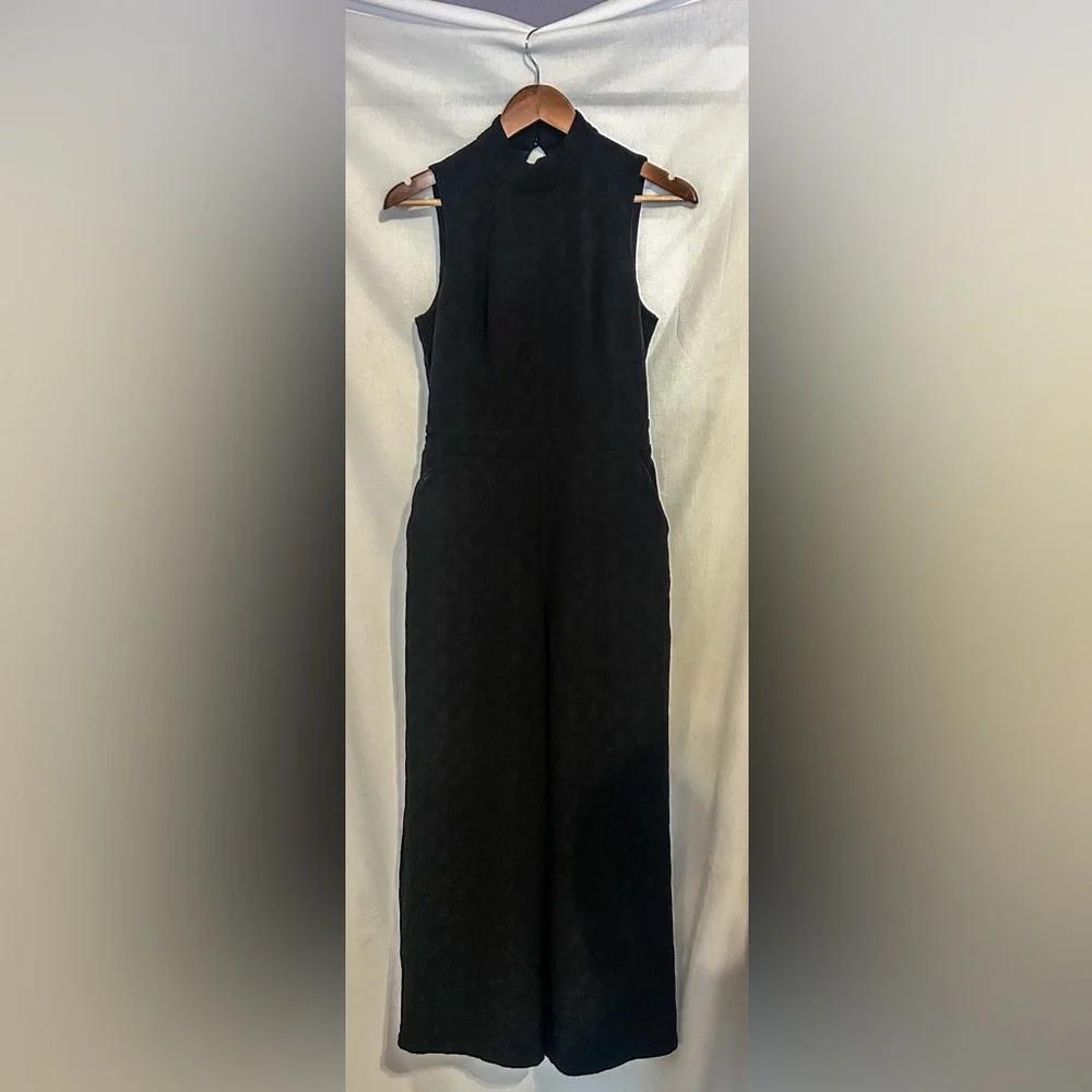 Anthropologie Eva Franco Sz Xs Charley Black Wide Leg Jumpsuit Academia Elegant - Picture 4 of 8